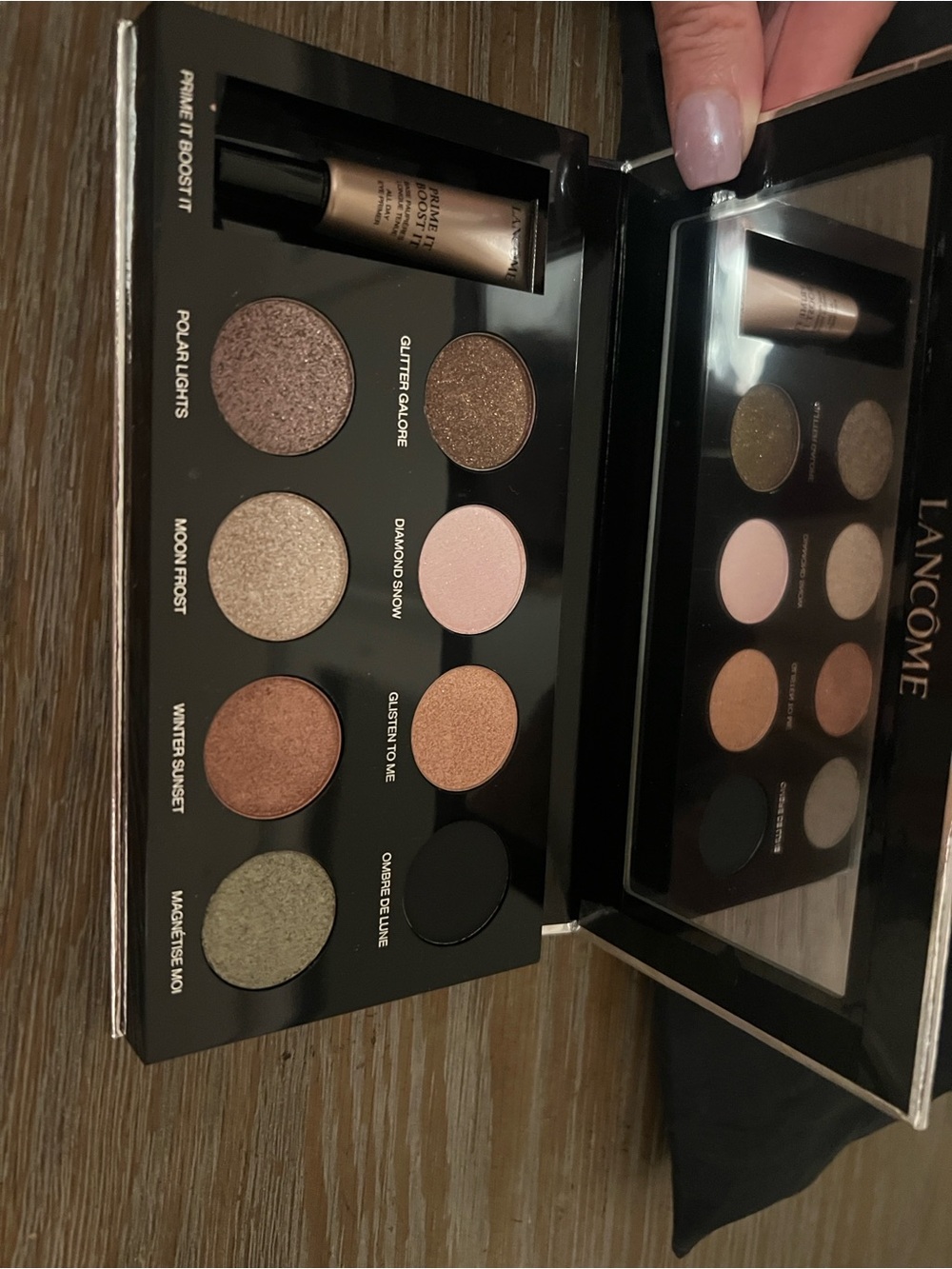 Lancome Eyeshadow Palette —Gold, Pink, Brown & Green Shades (8) w/primer
